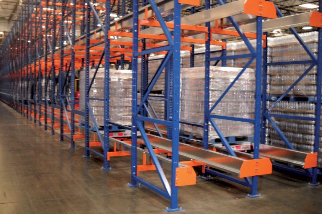 Automated solutions for warehouse applications including pallet racking and pallet shuttles for deep lane AS/RS systems
